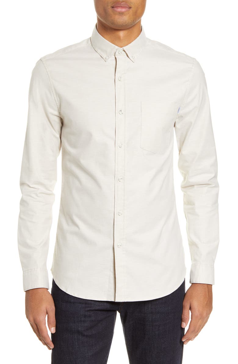 Topman Slim Fit Stretch Button-Down Oxford Shirt, Main, color, 