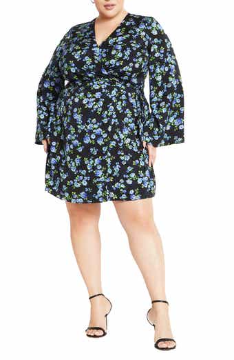 Rivka Print Long Sleeve Wrap Dress