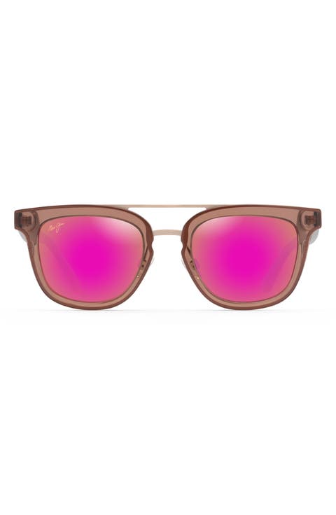 Relaxation Mode 49mm Polarized Square Sunglasses