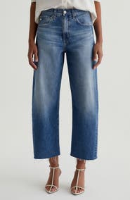 AG Hattie Raw Hem High Waist Crop Barrel Leg Jeans
