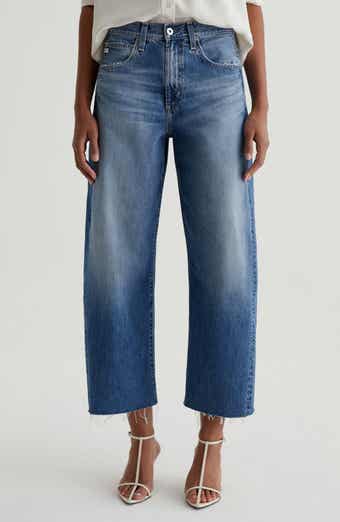 AG Hattie Raw Hem High Waist Crop Barrel Leg Jeans