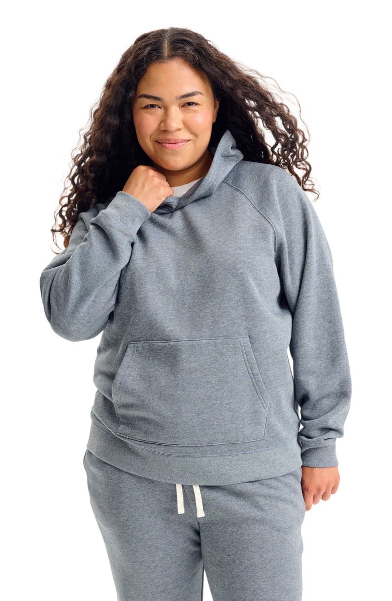 Primary Adult Cozy Fleece Pullover Hoodie, Main, color, Heather Black