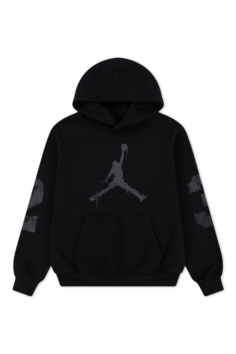 Kids' Jumpman Fleece Graphic Hoodie, Main, color, BLACK