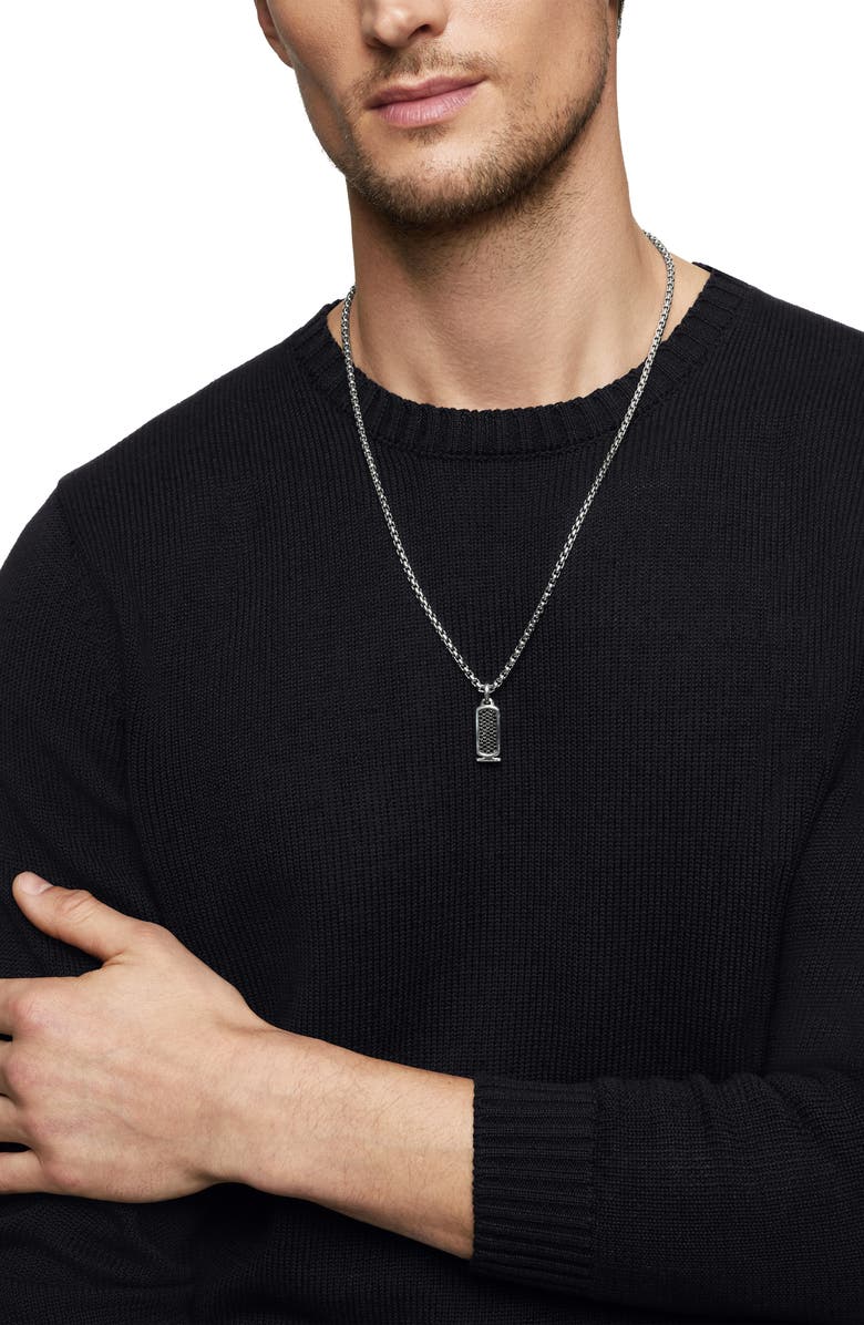 David Yurman Men's Cairo Cartouche Amulet with Pavé Black Diamonds, Alternate, color, 