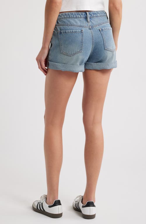 Ptcl Mira Rolled Cuff Denim Shorts In Indigo