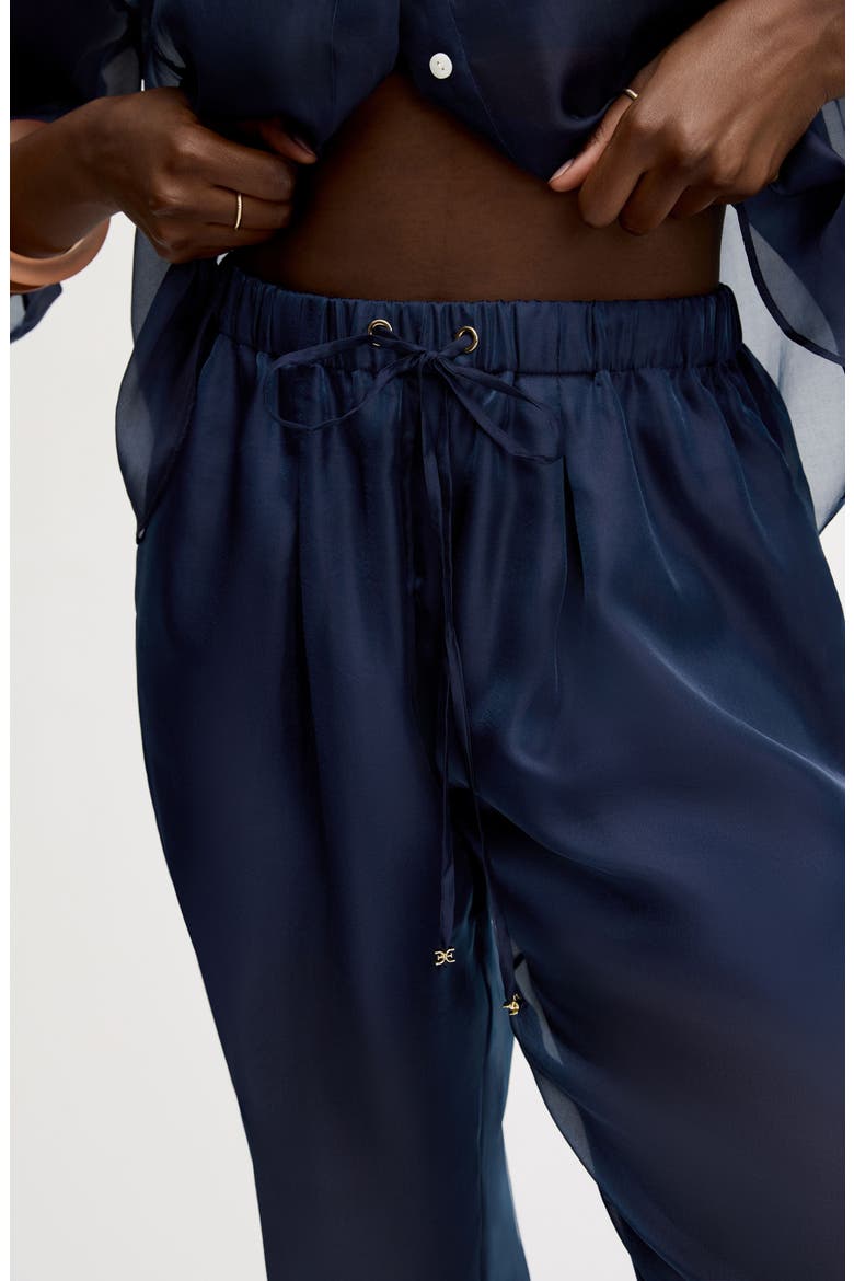 Sheer Drawstring Pants, Alternate, color, NAVY