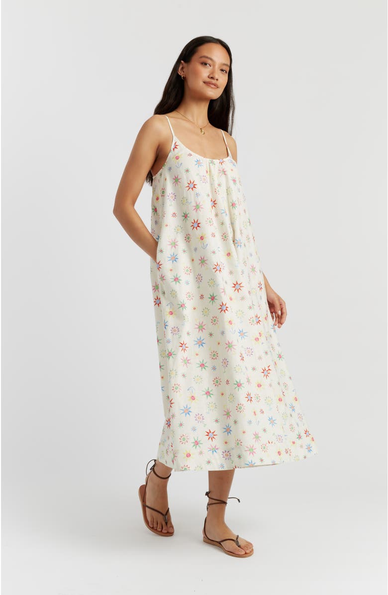 Chinti & Parker Linen-Cotton Etoile Sundress, Main, color, Cream