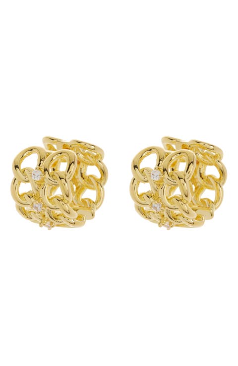Carleene CZ Huggie Hoop Earrings