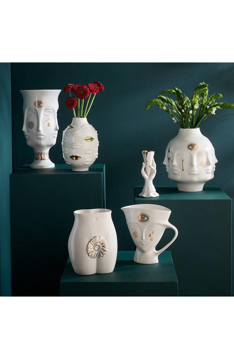 Jonathan Adler Gilded Dora Maar Vase, Alternate, color, White / Gold