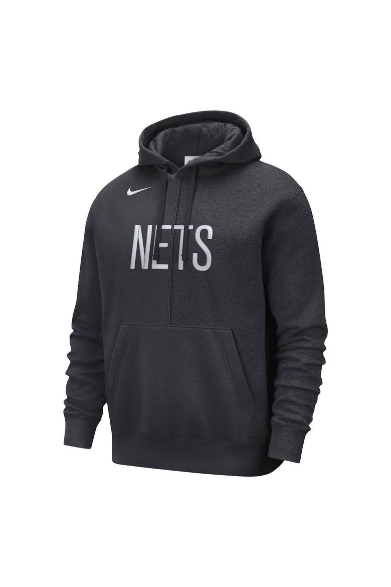 Men's Nike Anthracite Brooklyn Nets Courtside Versus Stitch Split Pullover Hoodie, Alternate, color, Anthracite