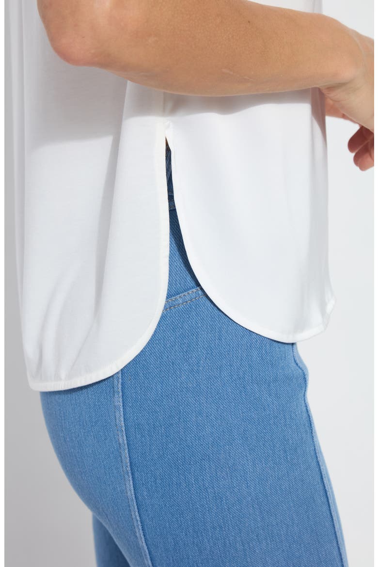Amaya Short Sleeve Knit & Woven Shirt, Alternate, color, OFF WHITE