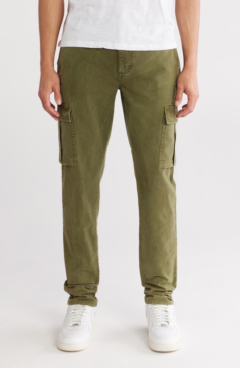 PURPLE BRAND Slim Fit Brushed Cotton Stretch Twill Cargo Pants, Main, color,