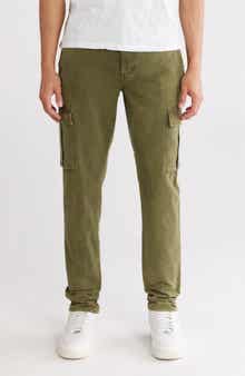 PURPLE BRAND Slim Fit Brushed Cotton Stretch Twill Cargo Pants