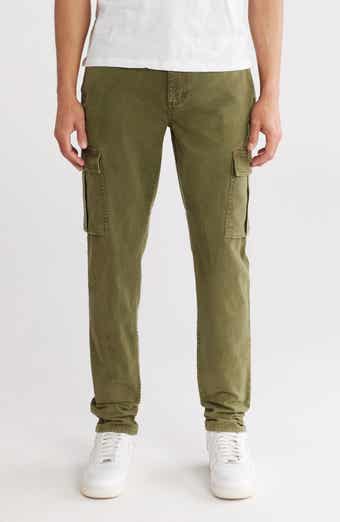 Slim Fit Brushed Cotton Stretch Twill Cargo Pants