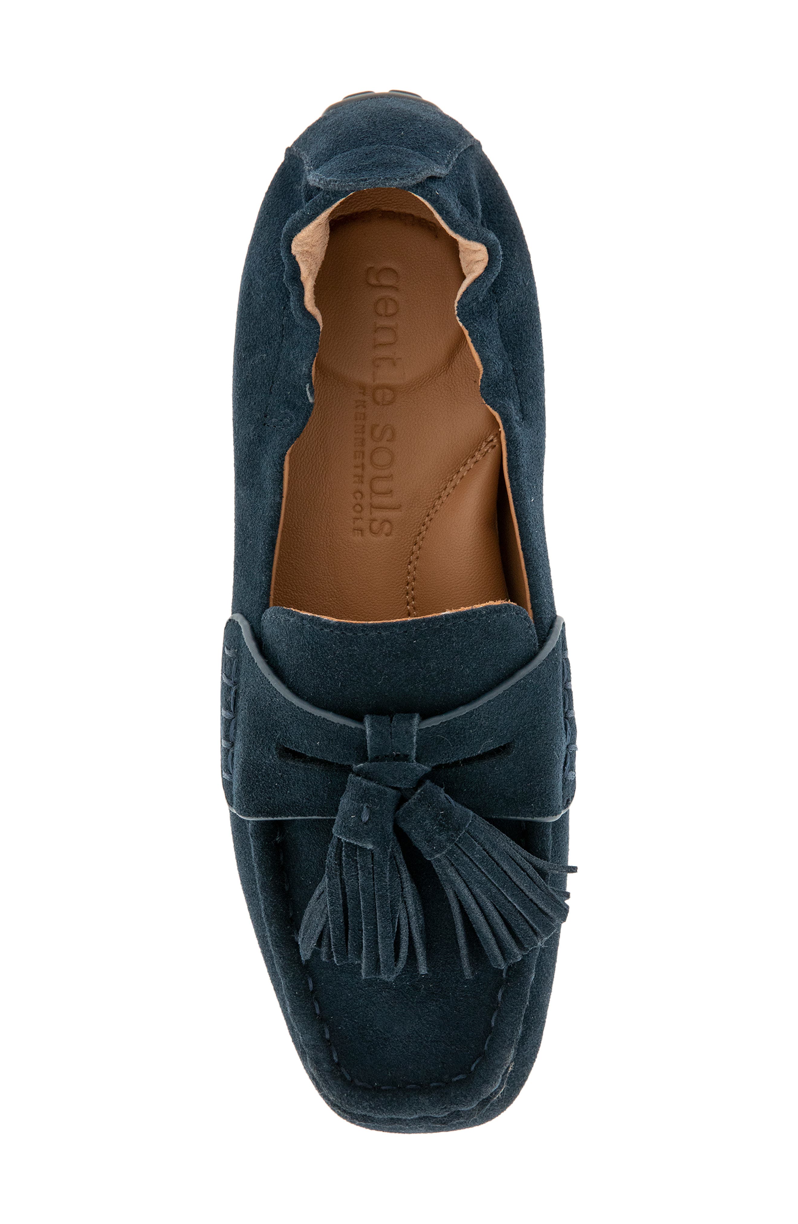 Sophie Kiltie Driving Loafer, Alternate, color, NAVY SUEDE