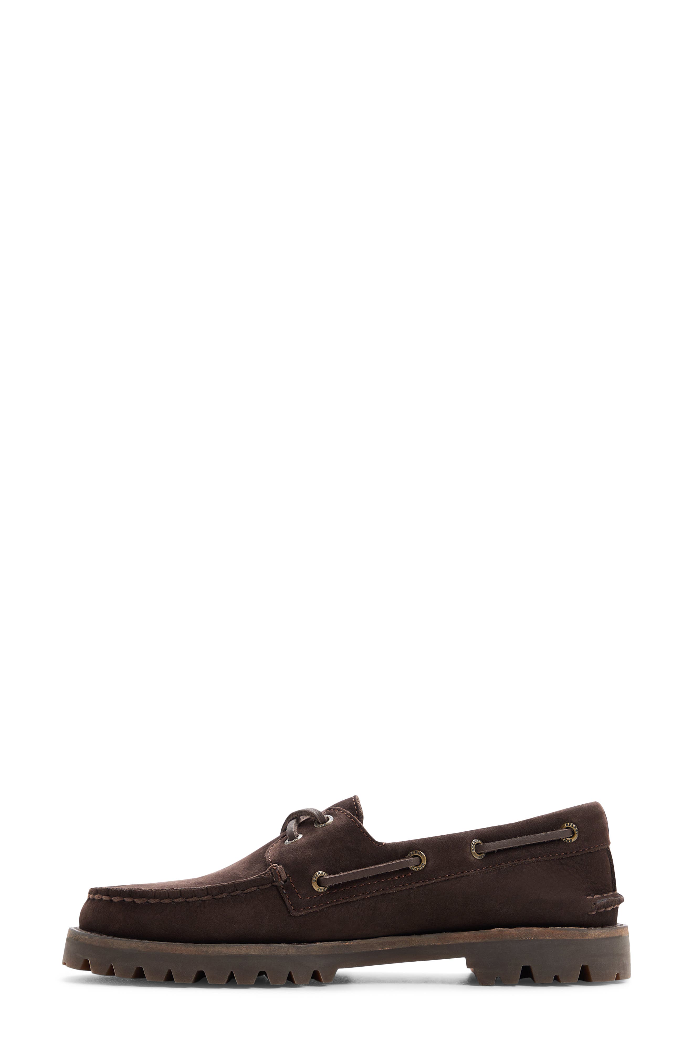 Authentic Original 2-Eye Lug Boat Shoe, Alternate, color, DARK BROWN