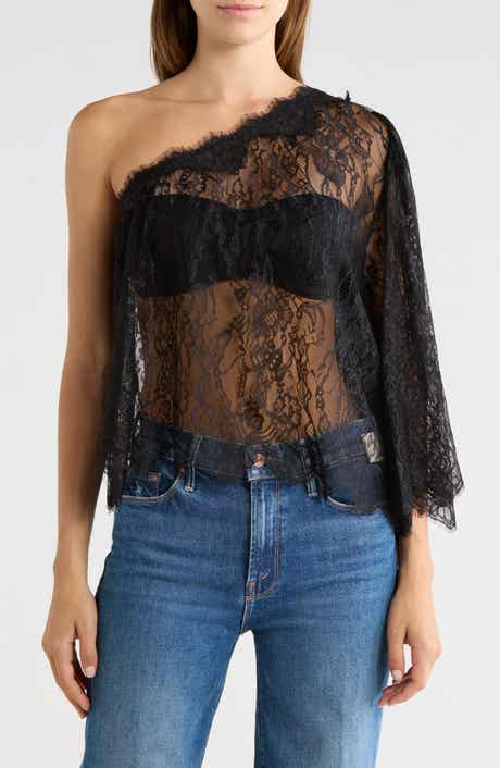Vianna One Shoulder Lace Top