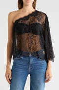 L'AGENCE Vianna One Shoulder Lace Top