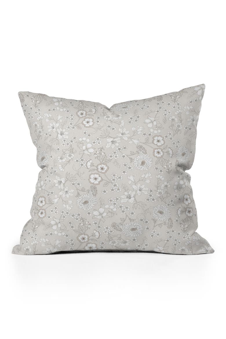 Audrey Floral Throw Pillow, Main, color, BEIGE