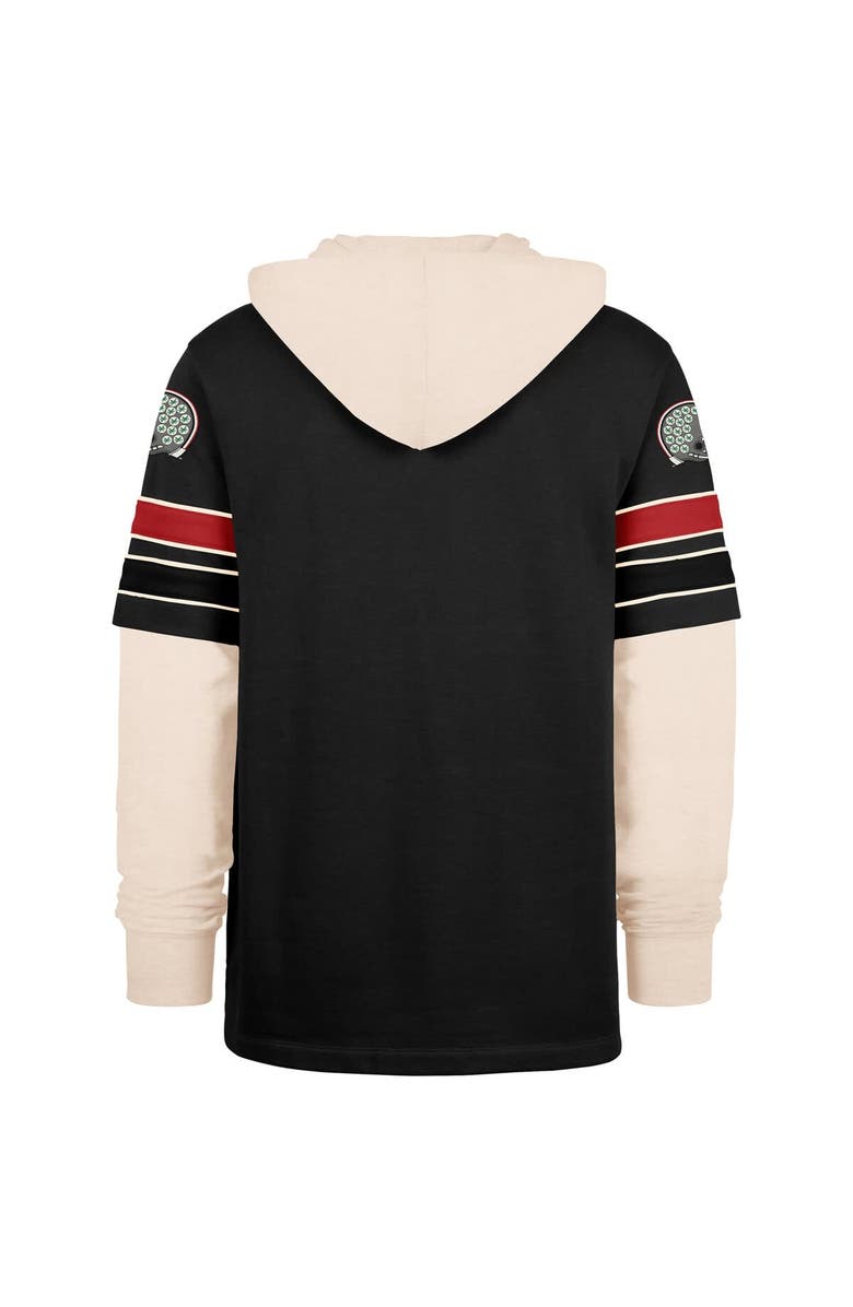 '47 Men's '47 Black Ohio State Buckeyes Split Zone Cornerback Lacer Pullover Hoodie, Alternate, color,