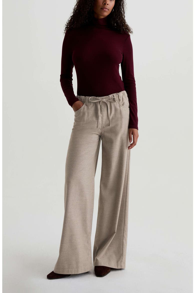 Stella Drawstring Wide Leg Pants, Alternate, color, MELANGE OAT
