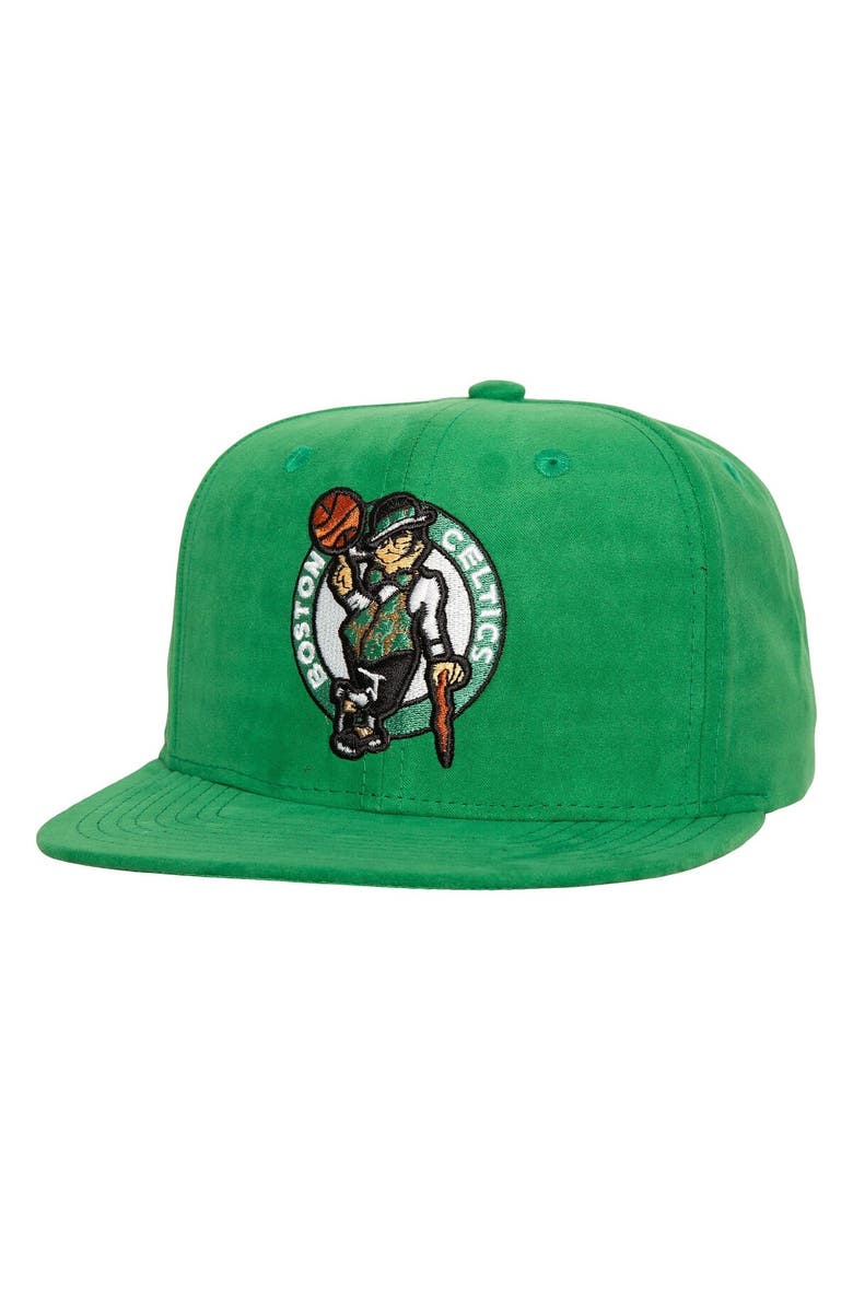 Mitchell & Ness Men's Mitchell & Ness Kelly Green Boston Celtics Sweet Suede Snapback Hat, Main, color, Kelly Green