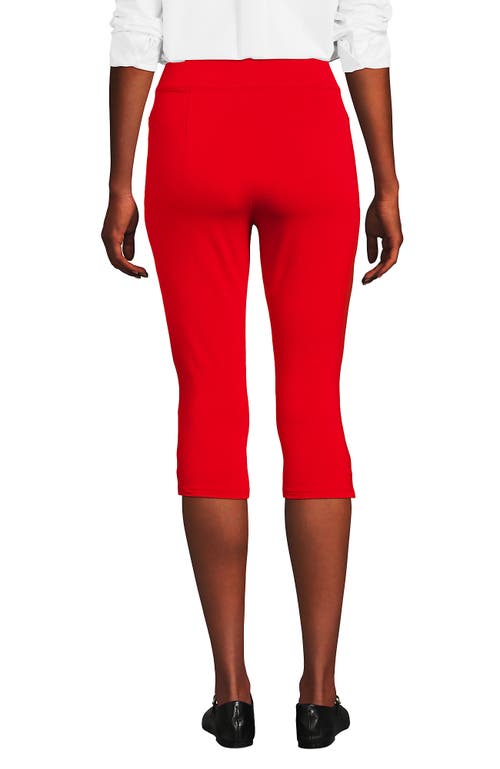 Lands' End Starfish High Rise Pintuck Capri Pants In Red