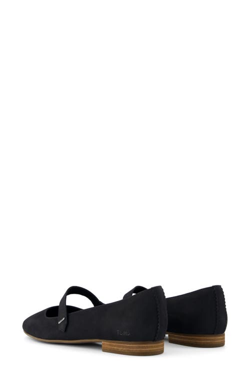 Toms Bianca Mary Jane Flat In Black Leather