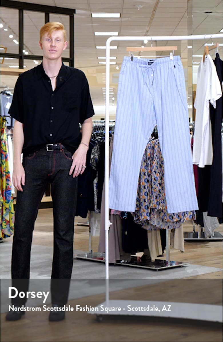 Marina Stripe Cotton Drawstring Pajama Shorts, sales video thumbnail