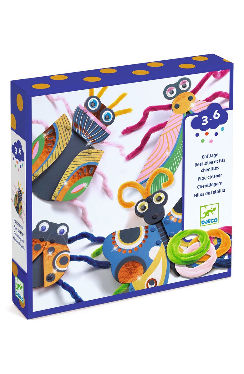 Djeco 3D Collage Fuzzy Bugs Playset, Alternate, color,