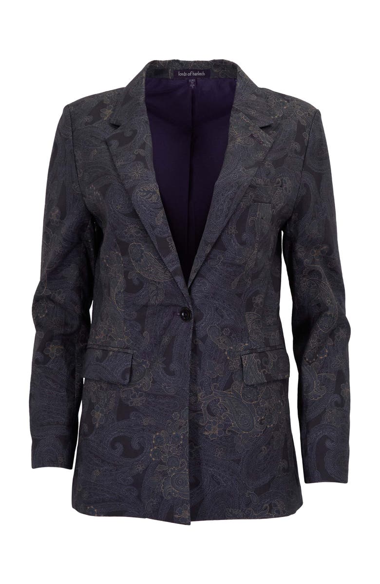 Lords of Harlech Paisley Explosion Womens Tailored Blazer, Main, color, Paisley Explosion Black
