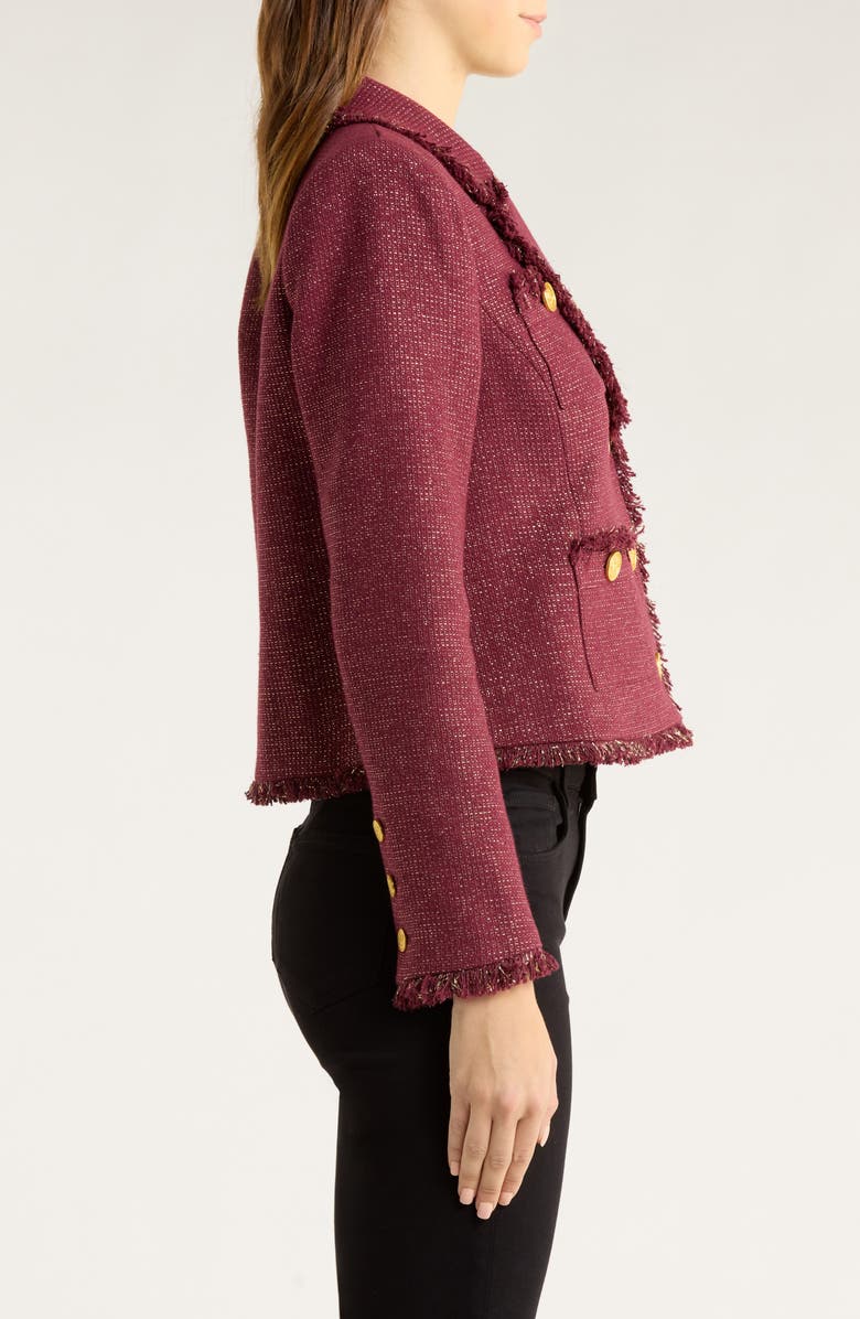 L'AGENCE Sylvia Metallic Blazer, Alternate, color, Malbec/ Gold