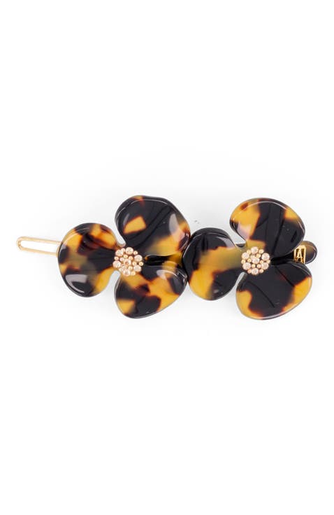 Camelia acetate side barette