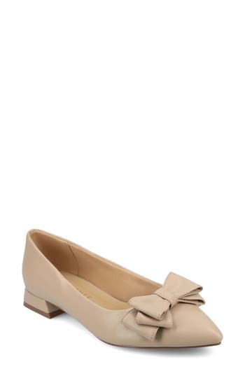 JOURNEE COLLECTION JOURNEE COLLECTION OPHELIA BOW POINTED TOE FLAT 