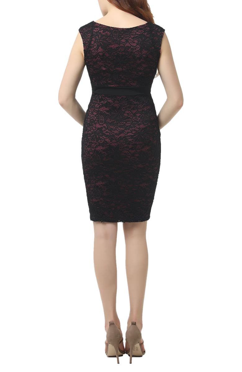 Kimi and Kai Violet Lace Body-Con Maternity Dress, Alternate, color, 