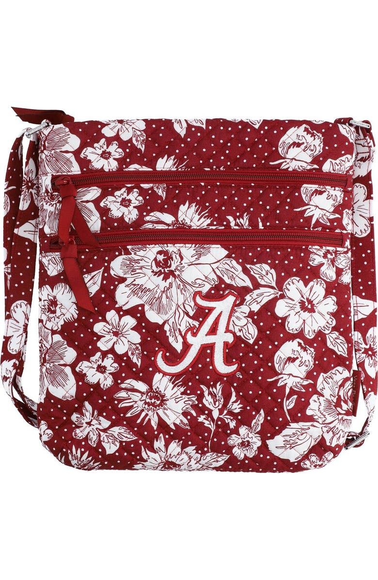 VERA BRADLEY Alabama Crimson Tide Rain Garden Triple-Zip Hipster Crossbody Bag, Main, color,