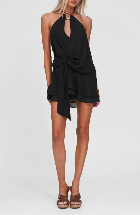 Indigo Halter Neck Minidress