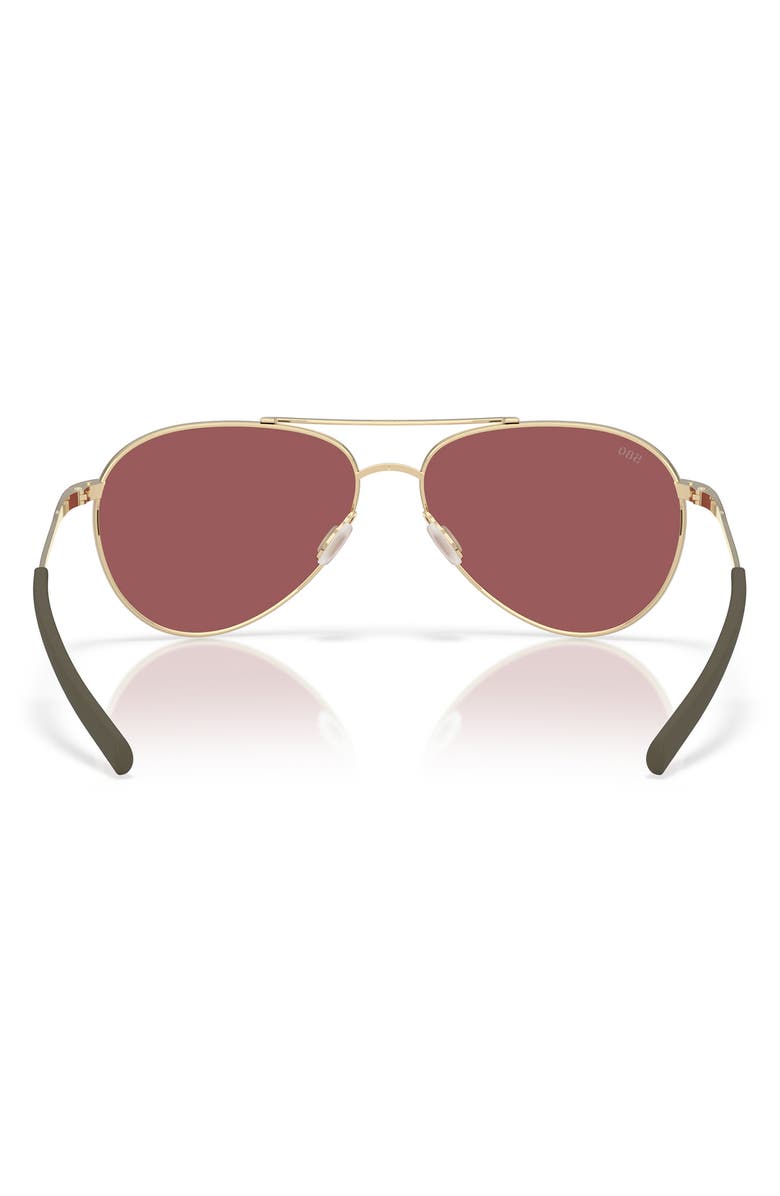 Costa Del Mar 58mm Piper Polarized Pilot Sunglasses, Alternate, color, Brushed Gold/ Gold