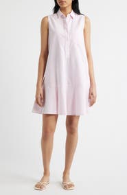 beachlunchlounge Marina Stripe Sleeveless Cotton Shirtdress