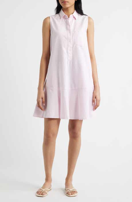 Marina Stripe Sleeveless Cotton Shirtdress