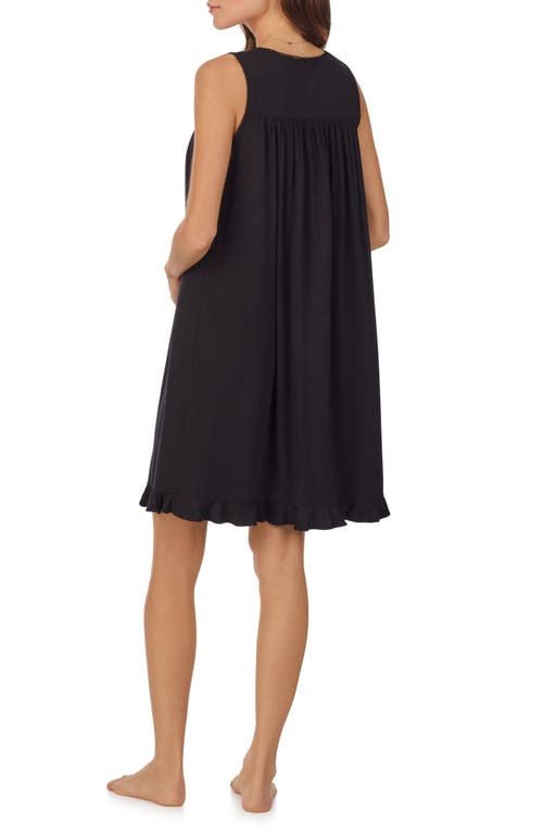 Eileen West Sleeveless Short Jersey Chemise In Black