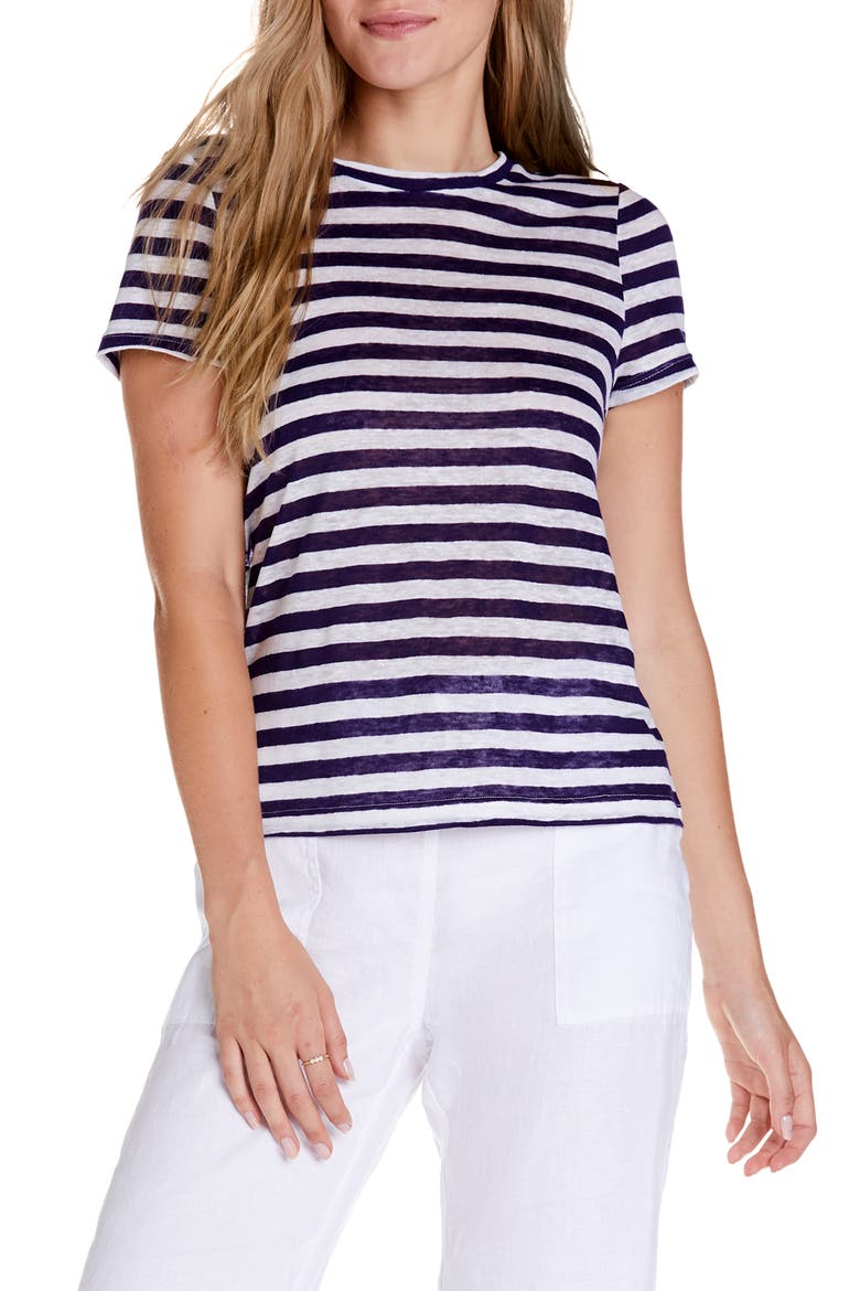 Colleen Classic Stripe Linen Tee, Main, color, ADMIRAL STRIPE