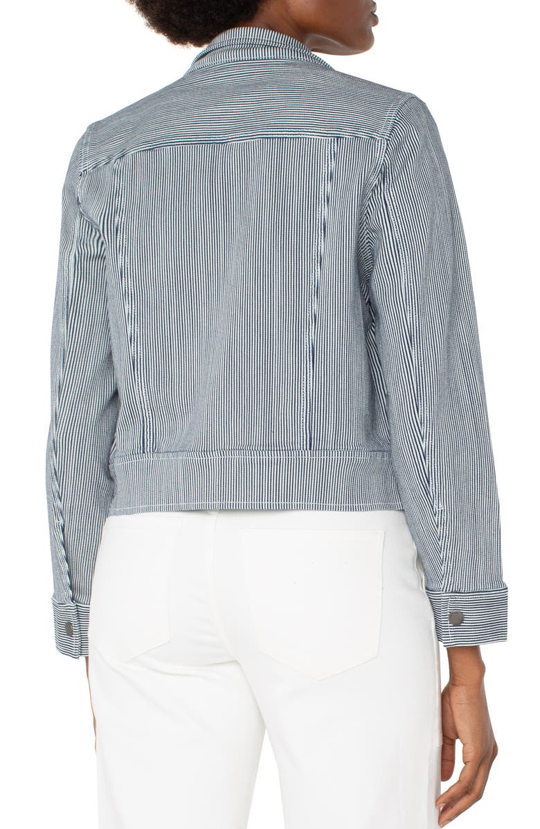 Liverpool Los Angeles Stripe Cotton Blend Crop Jacket, Alternate, color,