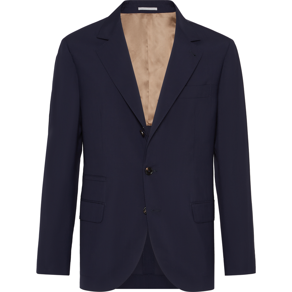 Brunello Cucinelli Single-breasted Virgin-wool Blazer In Blue