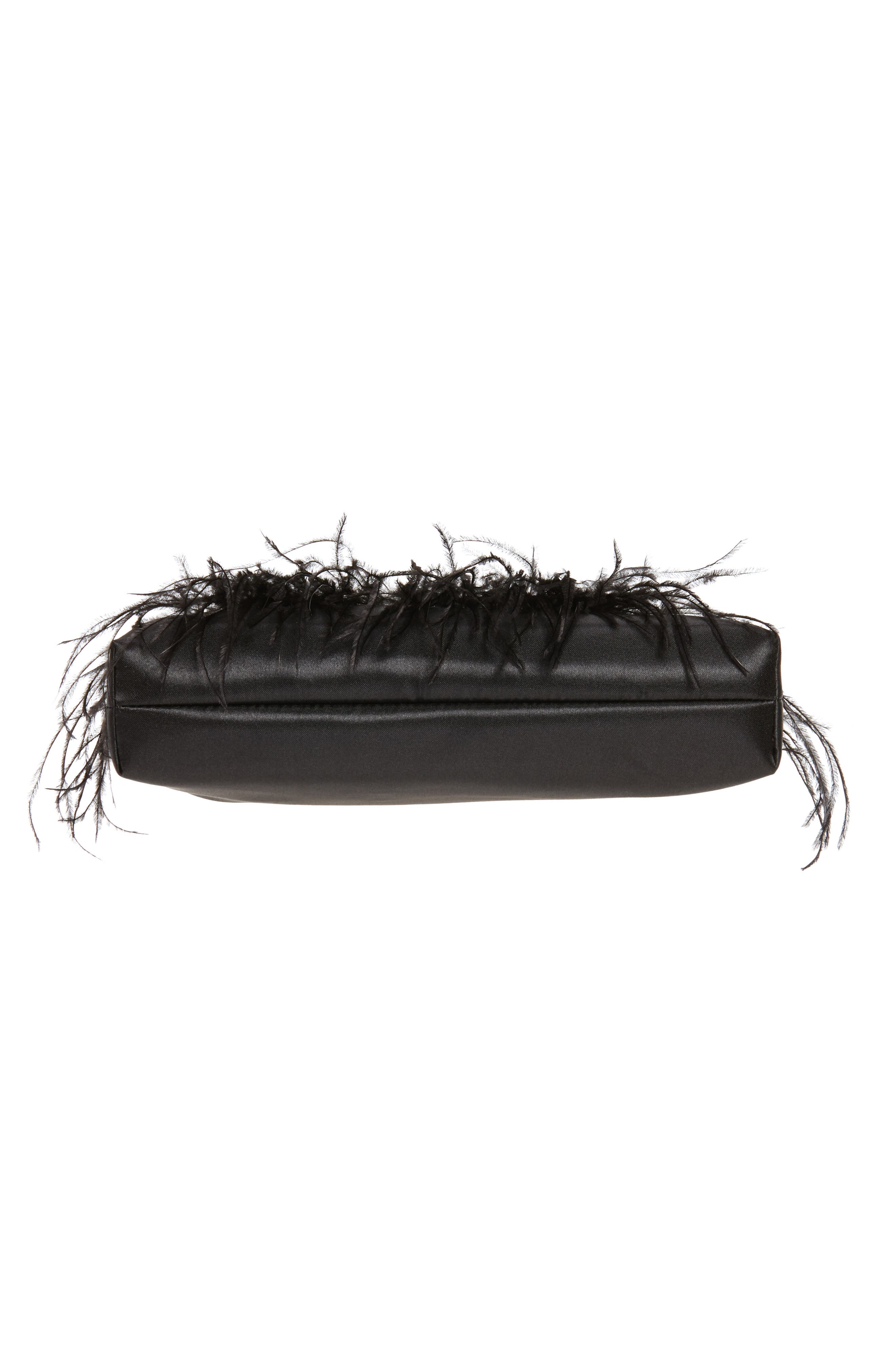 Nina Breena Feather Trim Frame Clutch, Alternate, color, 