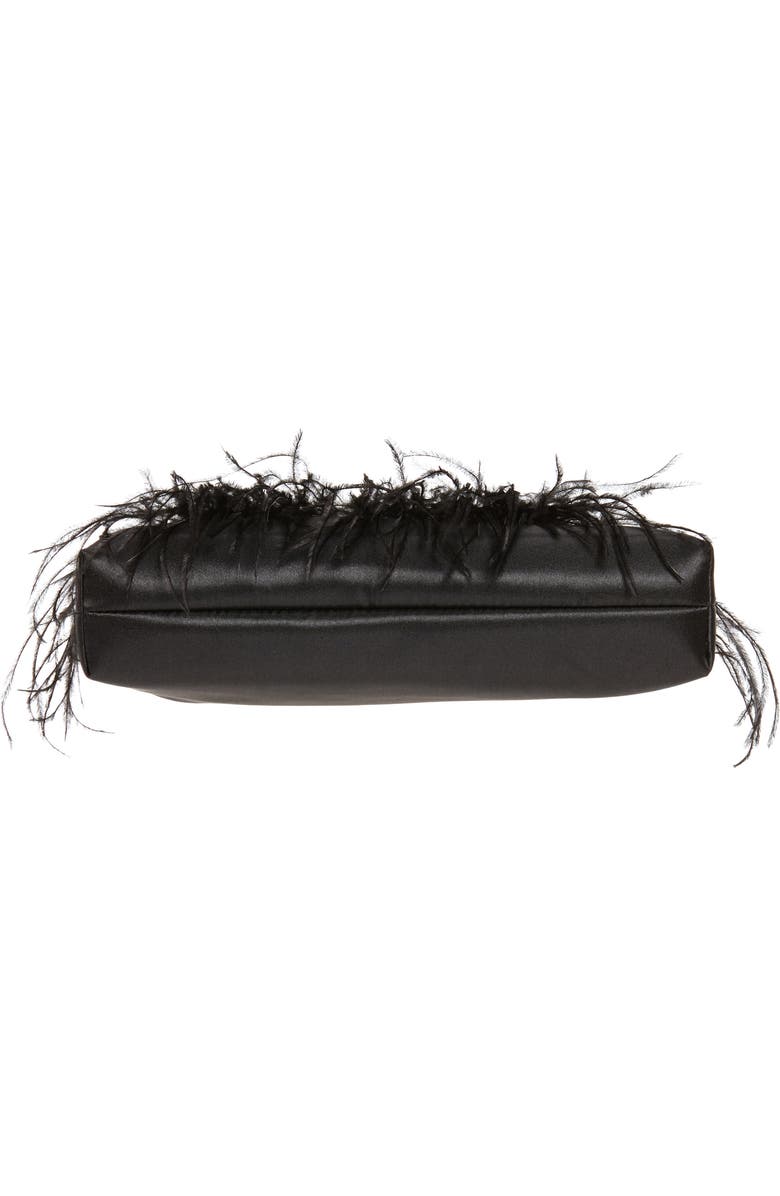 Nina Breena Feather Trim Frame Clutch, Alternate, color,