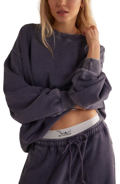 Intimately FP Slow It Down Oversize Cotton Blend Sweatshirt