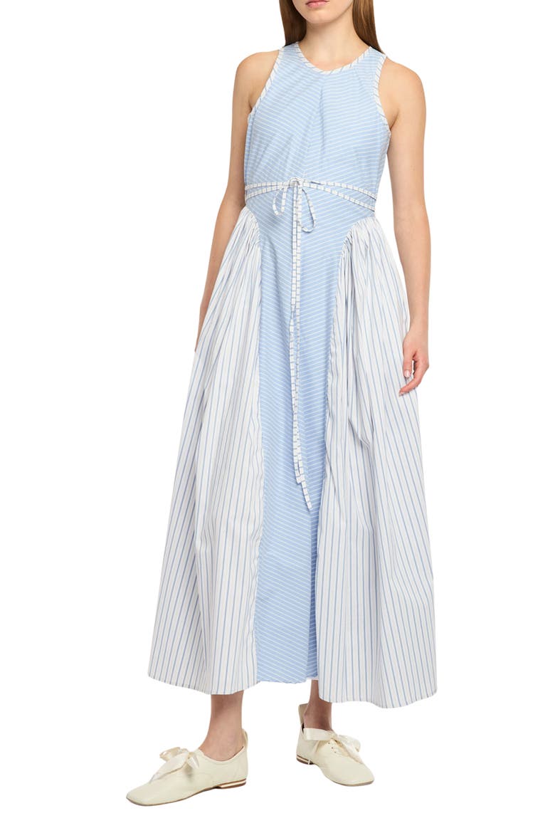 Emin Mixed Stripe Sleeveless Cotton Blend Maxi Dress, Alternate, color, CORNFLOWER/ WHITE