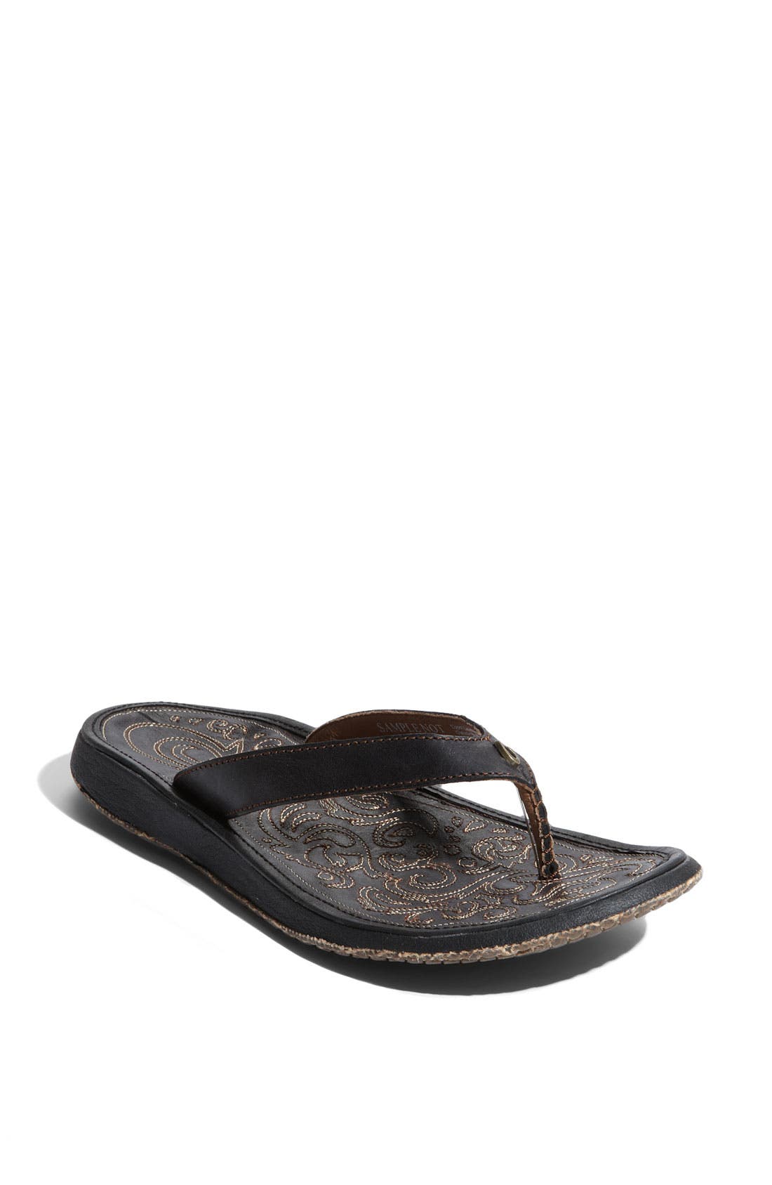 Paniolo Flip Flop, Main, color, BLACK