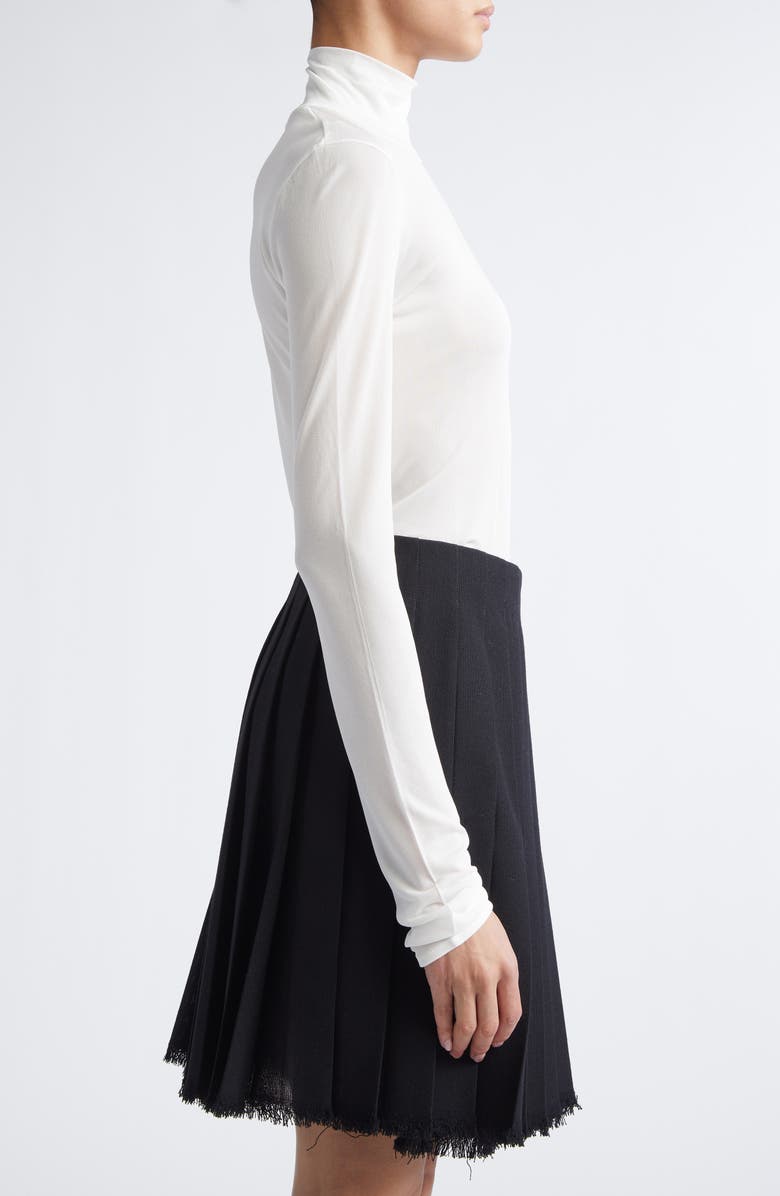 Jil Sander Semisheer Fitted Turtleneck Top, Alternate, color, Latte